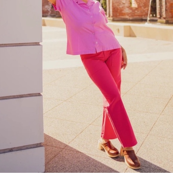 Big Bud Press Work Pants Hot Pink Cotton Twill Straight Leg High Waisted Utility - Picture 12 of 13